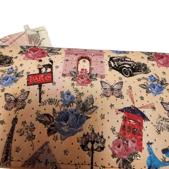 Paris Themed Wallet Wristlet NWT Gift - Picture 2 of 9